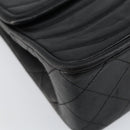 CHANEL Chain Shoulder Bag Lamb Skin Black Gold CC Auth bs30716-15