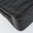 CHANEL Chain Shoulder Bag Lamb Skin Black Gold CC Auth bs30716-17