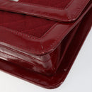 CHANEL 2.55 Matelasse Chain Shoulder Bag Enamel Red Silver CC Auth bs30717-9