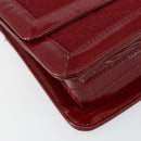 CHANEL 2.55 Matelasse Chain Shoulder Bag Enamel Red Silver CC Auth bs30717-14