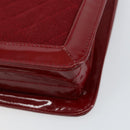 CHANEL 2.55 Matelasse Chain Shoulder Bag Enamel Red Silver CC Auth bs30717-15