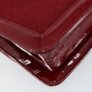 CHANEL 2.55 Matelasse Chain Shoulder Bag Enamel Red Silver CC Auth bs30717-16