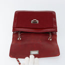 CHANEL 2.55 Matelasse Chain Shoulder Bag Enamel Red Silver CC Auth bs30717-10