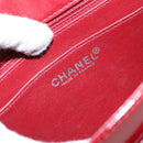 CHANEL 2.55 Matelasse Chain Shoulder Bag Enamel Red Silver CC Auth bs30717-18