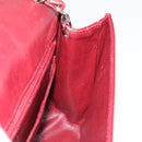 CHANEL 2.55 Matelasse Chain Shoulder Bag Enamel Red Silver CC Auth bs30717-19