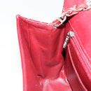 CHANEL 2.55 Matelasse Chain Shoulder Bag Enamel Red Silver CC Auth bs30717-20