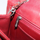 CHANEL 2.55 Matelasse Chain Shoulder Bag Enamel Red Silver CC Auth bs30717-21