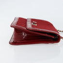 CHANEL 2.55 Matelasse Chain Shoulder Bag Enamel Red Silver CC Auth bs30717-3