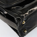 CHANEL Shoulder Bag Enamel Black Gold CC Auth bs30719-15