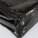 CHANEL Shoulder Bag Enamel Black Gold CC Auth bs30719-17