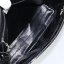 CHANEL Shoulder Bag Enamel Black Gold CC Auth bs30719-10