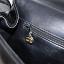 CHANEL Shoulder Bag Enamel Black Gold CC Auth bs30719-21