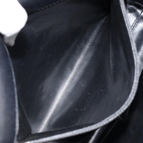 CHANEL Shoulder Bag Enamel Black Gold CC Auth bs30719