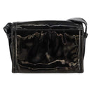 CHANEL Shoulder Bag Enamel Black Gold CC Auth bs30719-2