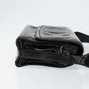 CHANEL Shoulder Bag Enamel Black Gold CC Auth bs30719-3