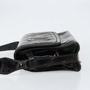 CHANEL Shoulder Bag Enamel Black Gold CC Auth bs30719-4