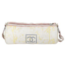 CHANEL Sports Line Shoulder Bag Vinyl White Silver CC Auth bs30721-13