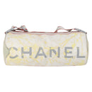 CHANEL Sports Line Shoulder Bag Vinyl White Silver CC Auth bs30721-2