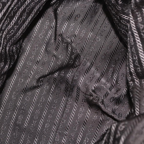 PRADA Gathered Hand Bag Leather Brown Gold Auth bs30722