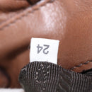 PRADA Gathered Hand Bag Leather Brown Gold Auth bs30722-12