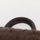 PRADA Gathered Hand Bag Leather Brown Gold Auth bs30722-8