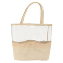 PRADA Hand Bag Vinyl Clear Beige Auth bs30723-13