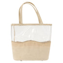 PRADA Hand Bag Vinyl Clear Beige Auth bs30723-2