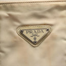 PRADA Hand Bag Nylon White Silver Auth bs30724-17