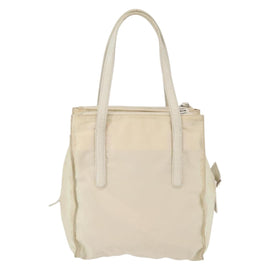 PRADA Hand Bag Nylon White Silver Auth bs30724 - 0