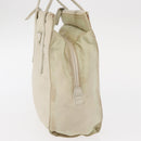 PRADA Hand Bag Nylon White Silver Auth bs30724-3