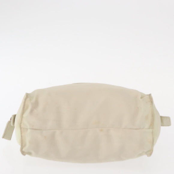 PRADA Hand Bag Nylon White Silver Auth bs30724