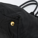 PRADA Hand Bag Nylon Leather Black Gold Auth bs30725-15