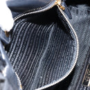PRADA Hand Bag Nylon Leather Black Gold Auth bs30725-22
