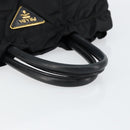 PRADA Hand Bag Nylon Leather Black Gold Auth bs30725-7