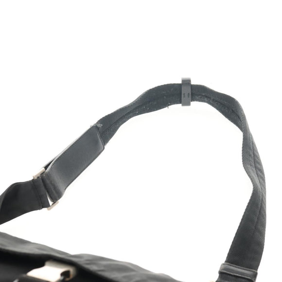 PRADA Shoulder Bag Nylon Black Silver Auth bs30726