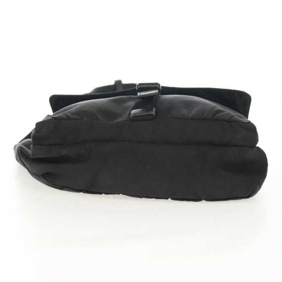 PRADA Shoulder Bag Nylon Black Silver Auth bs30726
