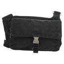 PRADA Shoulder Bag Nylon Black Silver Auth bs30726-13