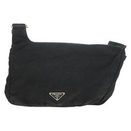 PRADA Shoulder Bag Nylon Black Silver Auth bs30726 - 0