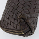 BOTTEGA VENETA INTRECCIATO Pouch Leather Brown Gold Auth bs30733-16