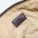 BOTTEGA VENETA INTRECCIATO Pouch Leather Brown Gold Auth bs30733-9