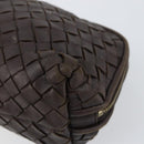 BOTTEGA VENETA INTRECCIATO Pouch Leather Brown Gold Auth bs30733-7