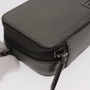 FENDI Shoulder Bag Leather Silver Auth bs30741-14