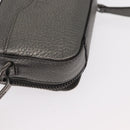 FENDI Shoulder Bag Leather Silver Auth bs30741-16