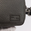 FENDI Shoulder Bag Leather Silver Auth bs30741-19