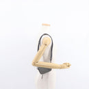 FENDI Shoulder Bag Leather Silver Auth bs30741-23