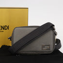 FENDI Shoulder Bag Leather Silver Auth bs30741-12
