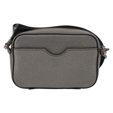 FENDI Shoulder Bag Leather Silver Auth bs30741 - 0