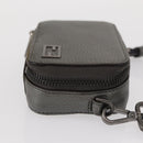FENDI Shoulder Bag Leather Silver Auth bs30741-3