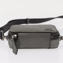 FENDI Shoulder Bag Leather Silver Auth bs30741-5