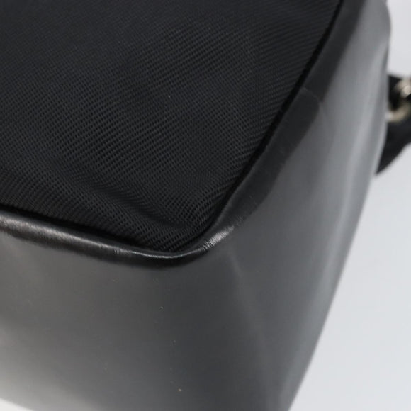 GUCCI Bamboo Hand Bag Leather Black Silver 000 0575 Auth bs30743